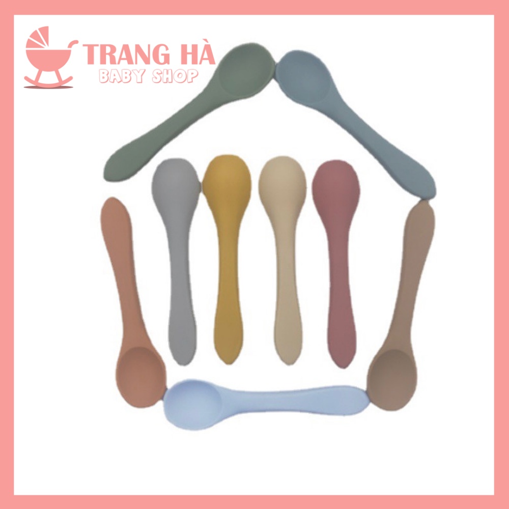 Thìa Ăn Dặm Silicon Siêu Mềm Cho Bé, Thìa Ăn Dặm Bảo Vệ Nướu Chất Liệu Cao Cấp An Toàn