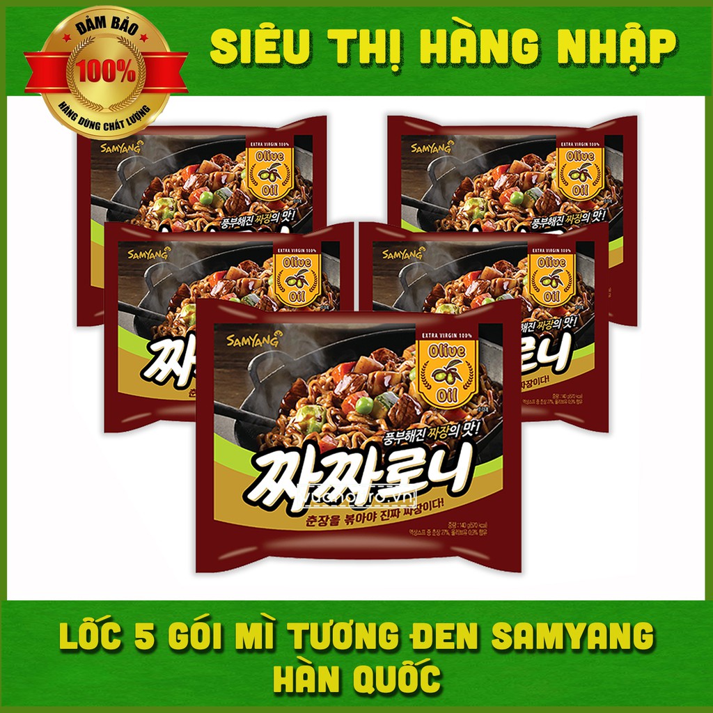 Lốc 5 gói mì tương đen Samyang Hàn Quốc