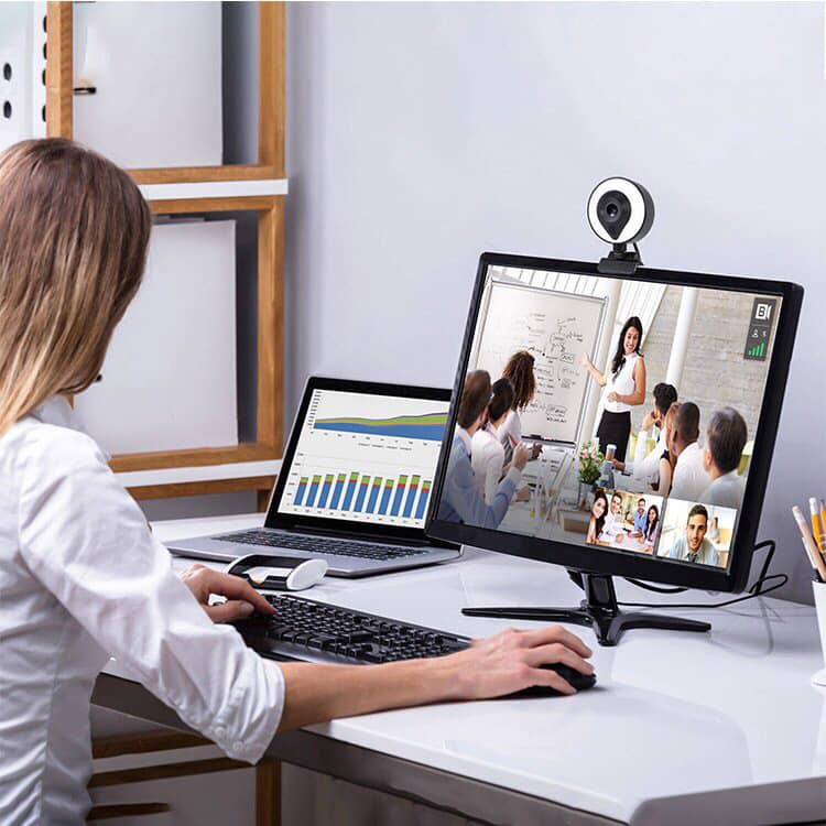 Cực nét] Webcam hỗ trợ học online có Mic,tích hợp đèn trợ sáng độ phân giải 1080P 2K | BigBuy360 - bigbuy360.vn