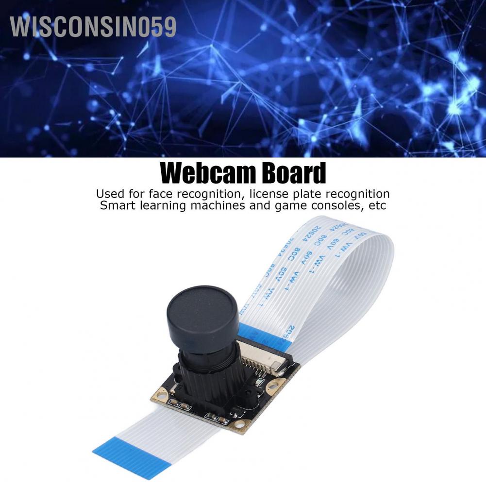 Wisconsin059 5 MP Camera Module 75° 3.6mm Lens Webcam Board with OV5647 Sensor for Raspberry Pi