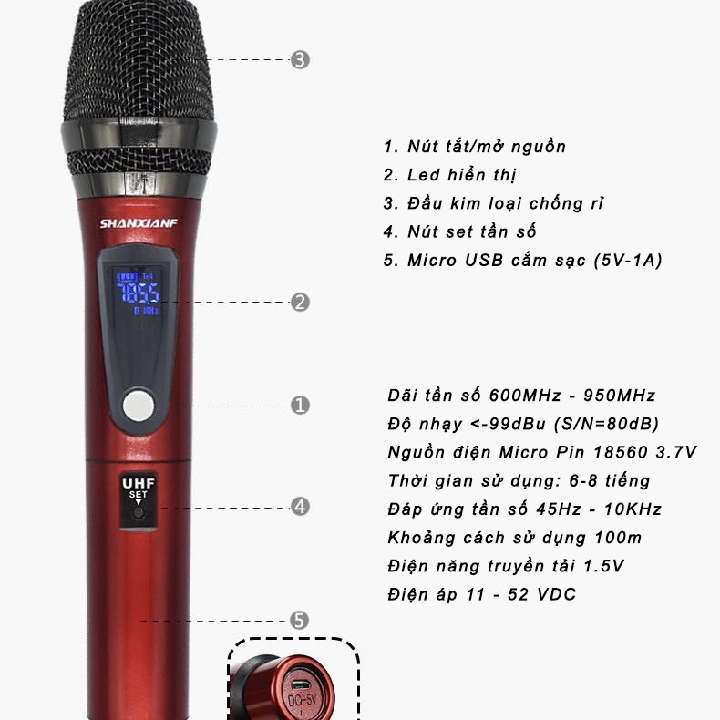 MICRO KARAOKE KHÔNG DÂY CHUYÊN CHO LOA KÉO - AMPLY - HÁT CỰC ĐỈNH HÁT BANH NÓC BẢO HÀNH 12 THÁNG SHIP TOÀN