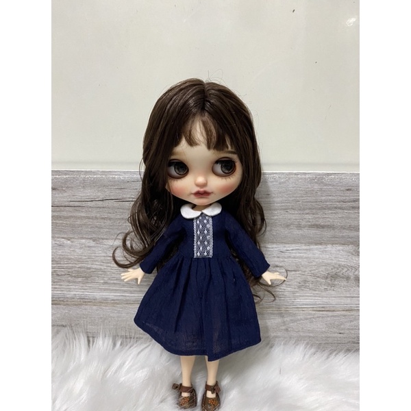Đầm xanh thô vintage size blythe,xinyi,barbie