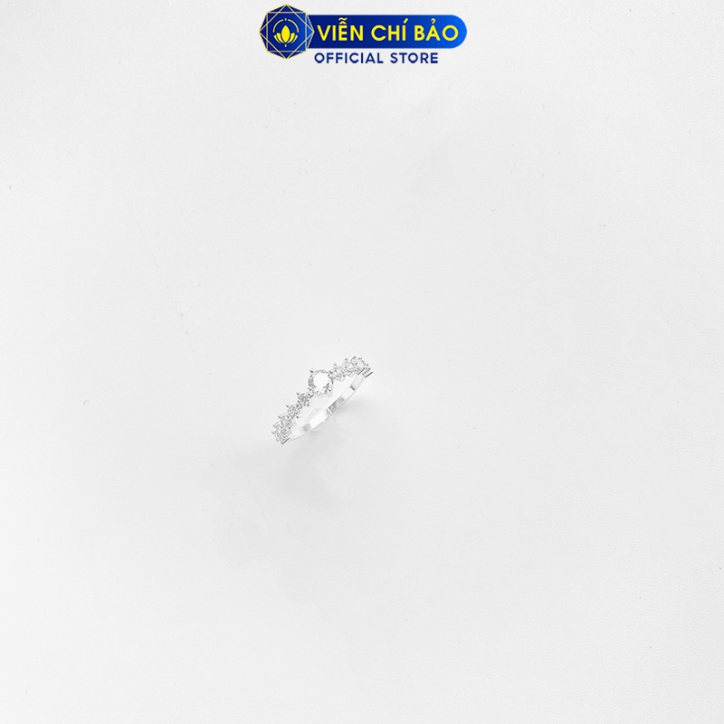 Nhẫn bạc nữ viền đính đá lấp lánh chất liệu bạc 925 thời trang phụ kiện trang sức nữ Viễn Chí Bảo N400345x1