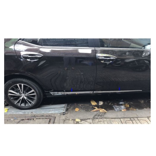 Nẹp sườn, ốp hông sườn xe Toyota Altis 2014-2021, Nhựa mạ CROM CAO CẤP
