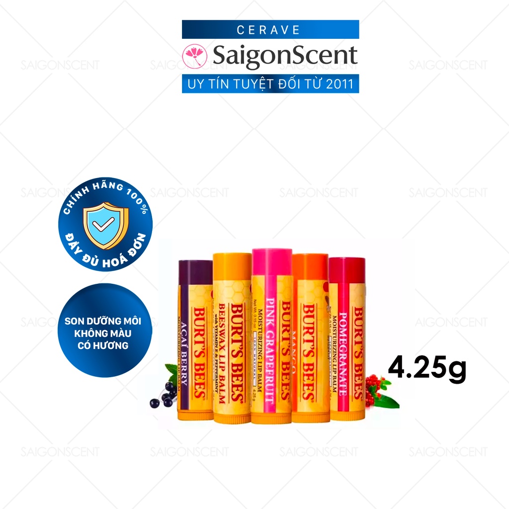 Burt's Bees Moisturizing Lip Balm - Son dưỡng không màu