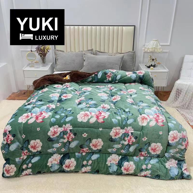 Chăn mền lông cừu yuki nhập khẩu cao cấp, Chăn đông lông cừu 4kg siêu ấm giữ nhiệt tốt