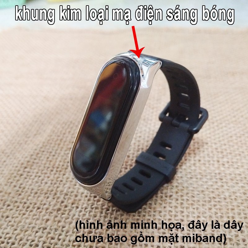 Dây đeo thay thế Xiaomi Miband 3 / 4 /5 - Mặt kim loại