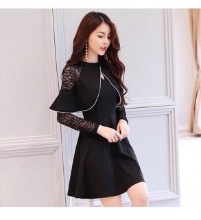 ĐẦM XOÈ PHỐI REN CAO CẤP -Hàng nhập