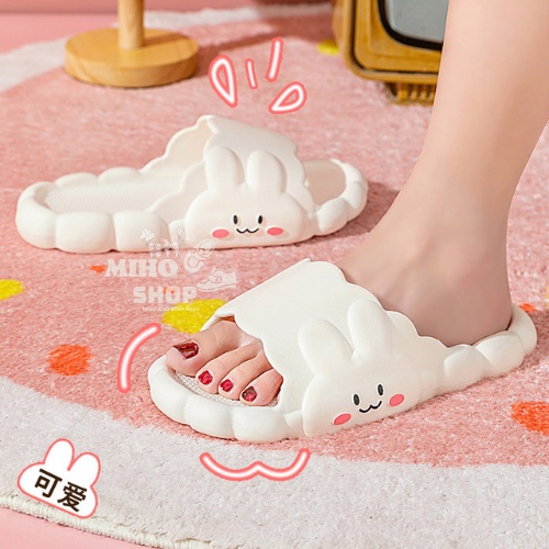 Dép Bánh Mì Nguyên Khối Thỏ Chống Trượt Cực Mềm Êm Chân