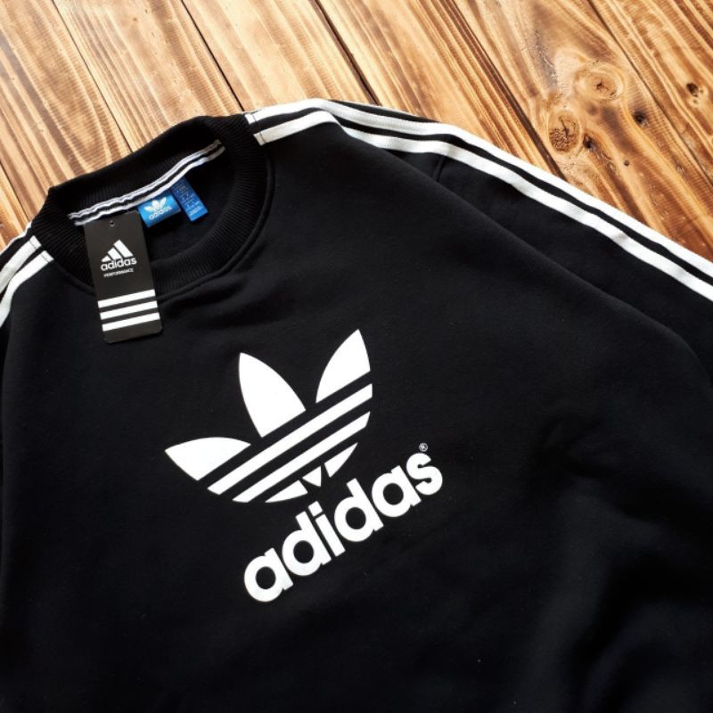 Áo Sweater Adidas 3foil Cổ Tròn In Logo Thời Trang