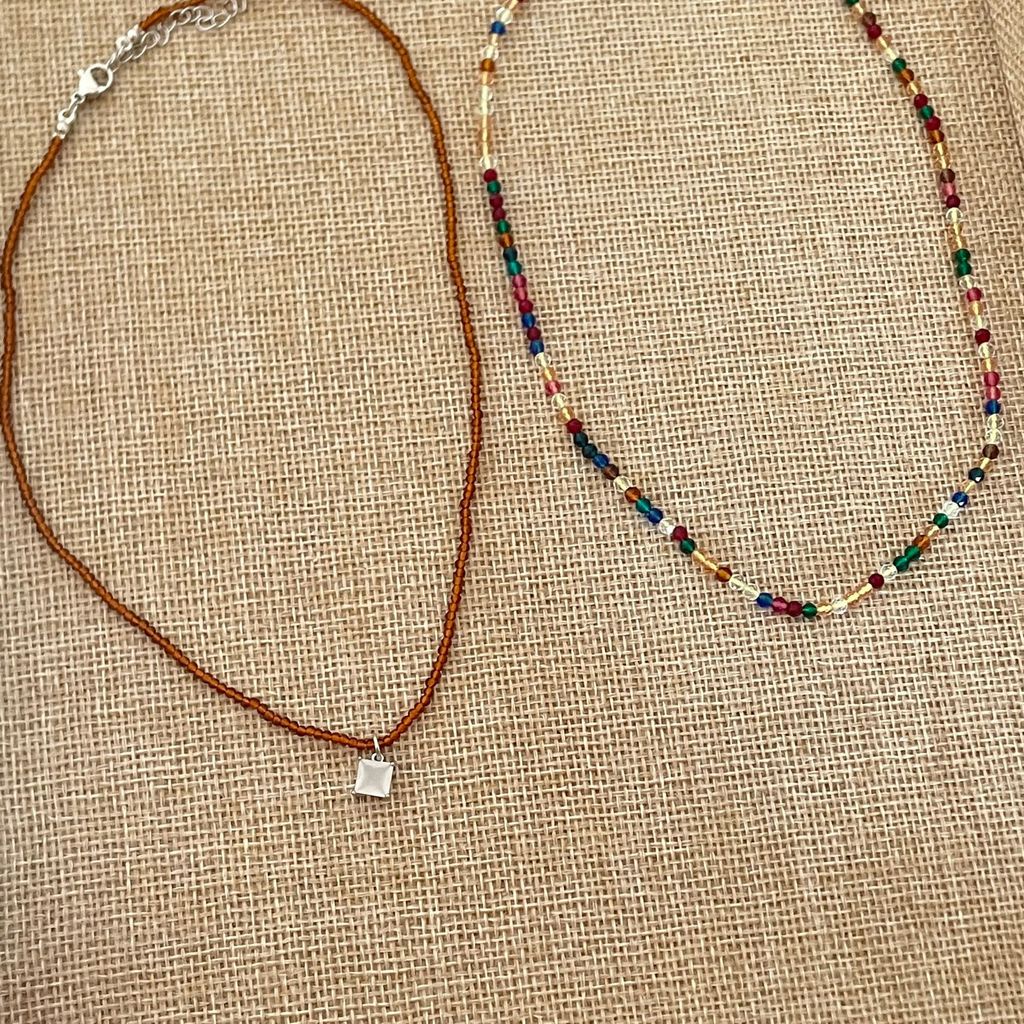 Vòng cổ Đính Hạt Nhiều Màu Sắc Phong Cách Harajuku Vintage Đơn Giản