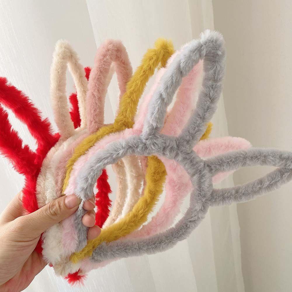 MXGOODS Băng Đô Tai Thỏ / Chuột Mickey Hoạt Hình Bằng Lông Nhung Thời Trang Thu Đông Cho Bé Gái