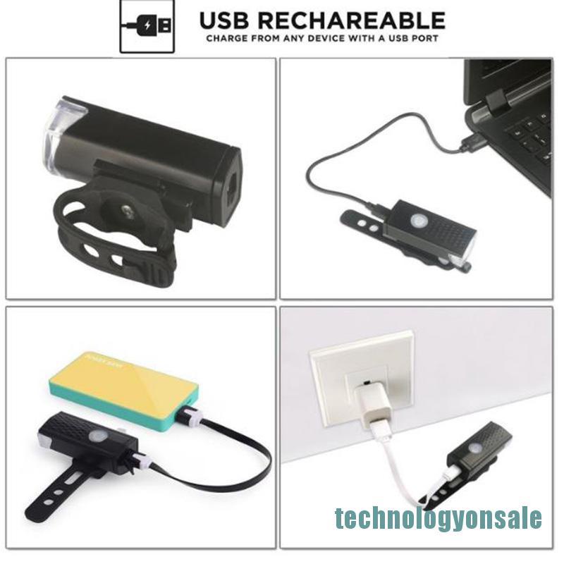 Đèn pha led USB trước/ đèn pha trươc và đèn hậu phía sau cảnh báo cho xe đạp