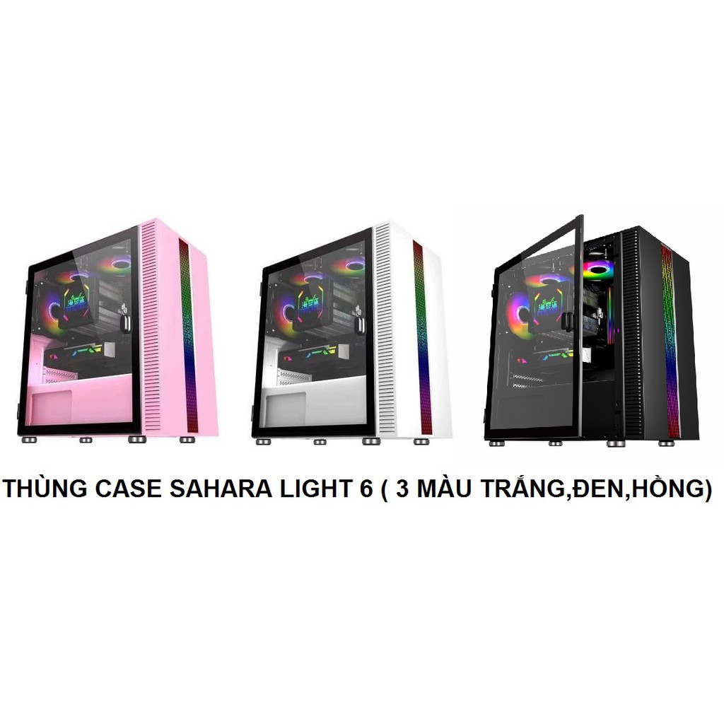 VỎ MÁY TÍNH , THÙNG CASE MÁY TÍNH SAHARA LIGHT 6,M-ATX,ITX, Mặt hông giả kính - Hàng chính hãng