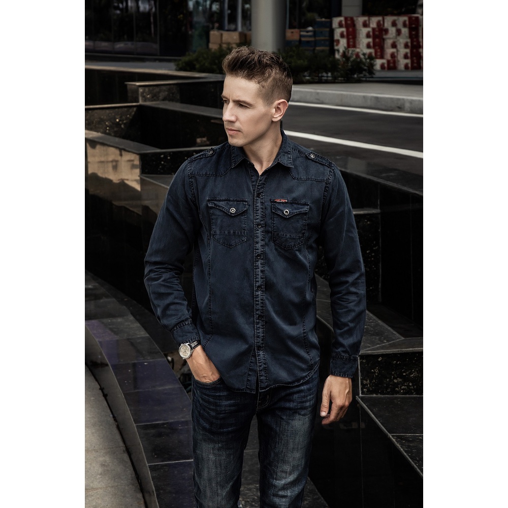 Áo Sơ Mi Denim Just Men cá tính thu hút
