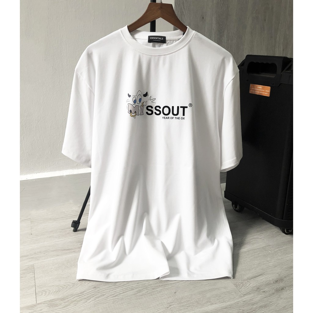 Áo thun tay lỡ MISSOUT Bò sữa,  áo thun cotton nam nữ unisex , Dricco_offcial