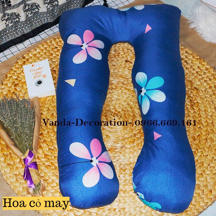 Gối cho mẹ bầu Cotton Poly Ruột bông gòn kháng khuẩn