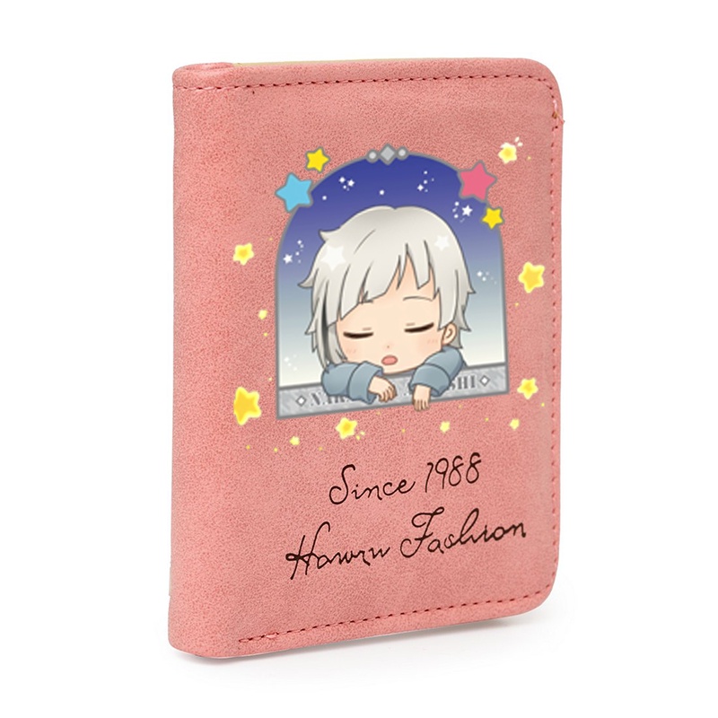 Ví ngắn cầm tay hồng anime chibi BUNGOU STRAY DOGS đựng vật dụng nhỏ xinh xắn tiện lợi