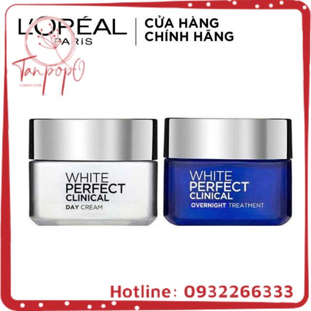 Bộ đôi kem dưỡng làm sáng da giảm thâm nám ngày và đêm L'Oreal Paris White Perfect Clinical 50ml