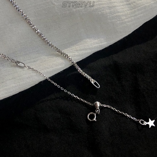 Vòng cổ Choker Mạ Bạc 925 Mặt Hình Ngôi Sao Thời Trang Dành Cho Nữ