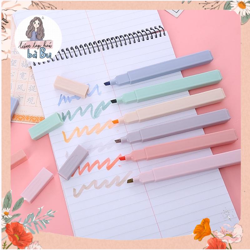 Set 6 bút highlight tông màu dễ thương dùng để take note ghi chú học tập