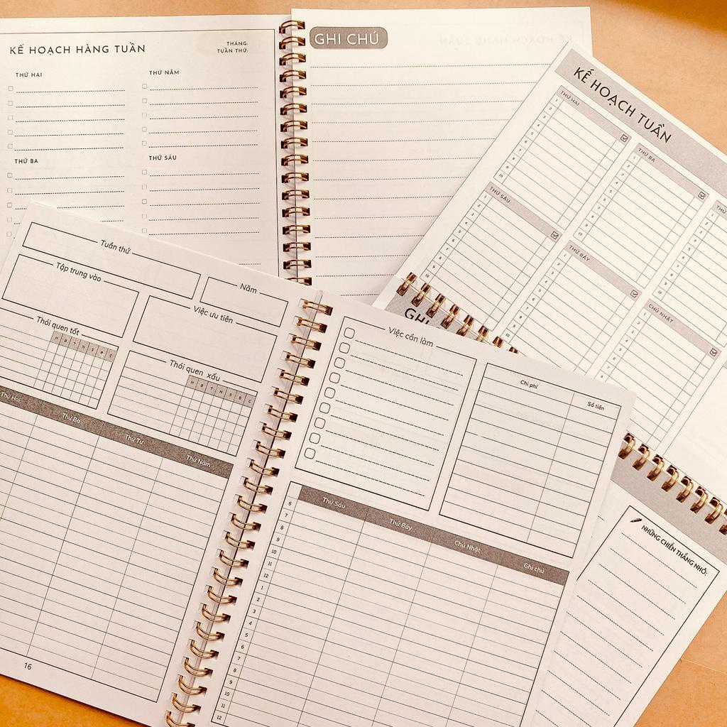 Sổ tay lò xo Kế hoạch hàng tuần - Weekly Planner - Vượt Qua Sự Trì Hoãn Và Bắt Đầu Làm Những Việc Thực Sự Quan Trọng