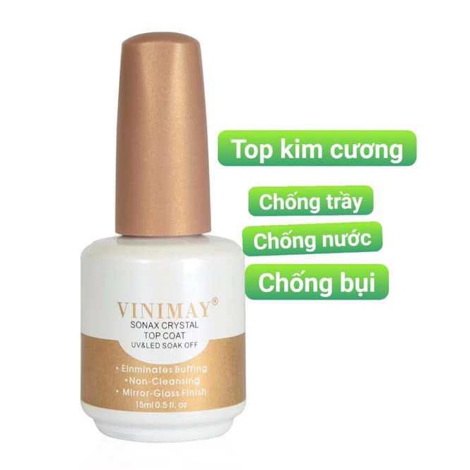 Top kim cương Vinimay siêu bóng siêu bền 15ml, top pha lê Thiên Di Nail