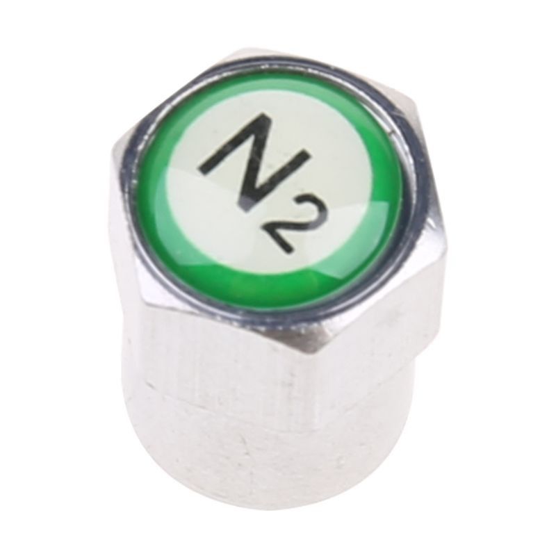 Set 2 Nắp Van Bánh Xe Hơi Mạ Crom Tpms N2 Nitrogen Ốp