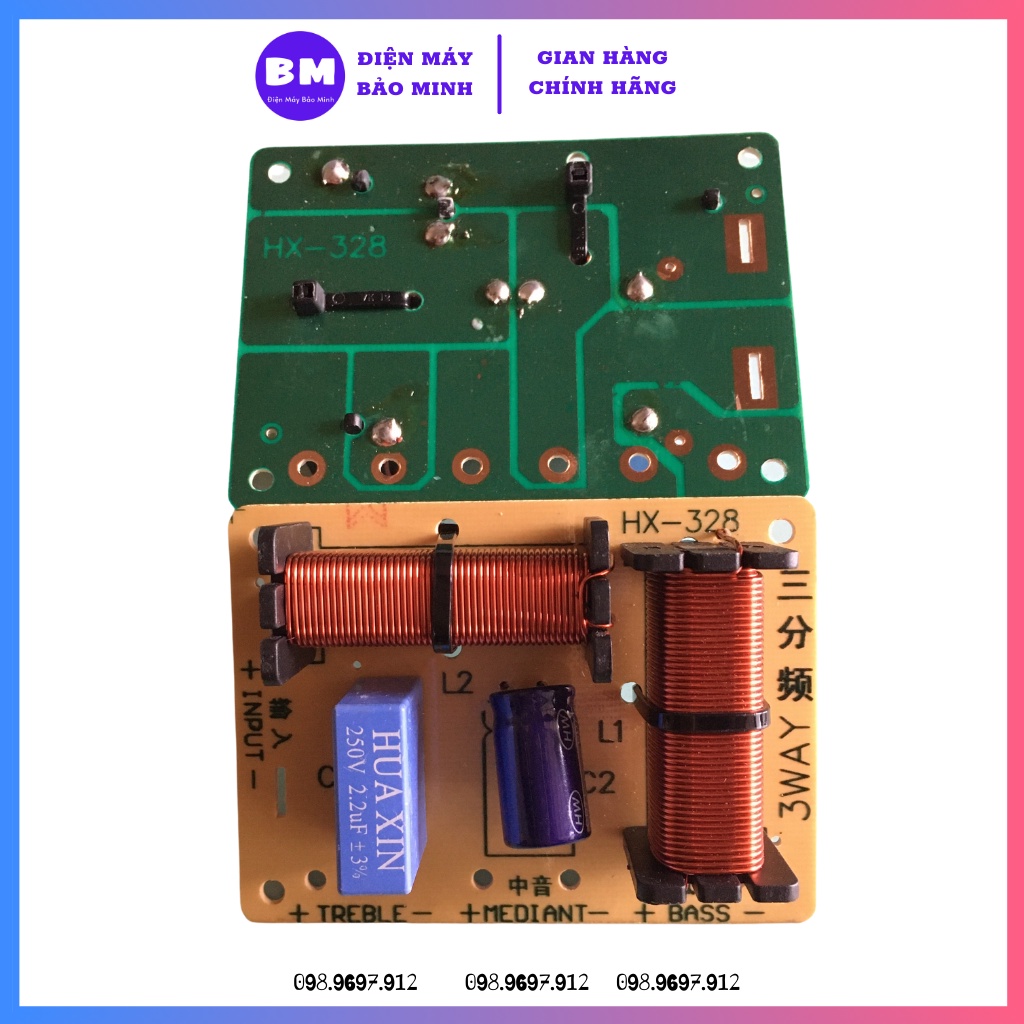 Phân tần loa HX328 dùng cho 1 Bass 1 Mid 1 Treble