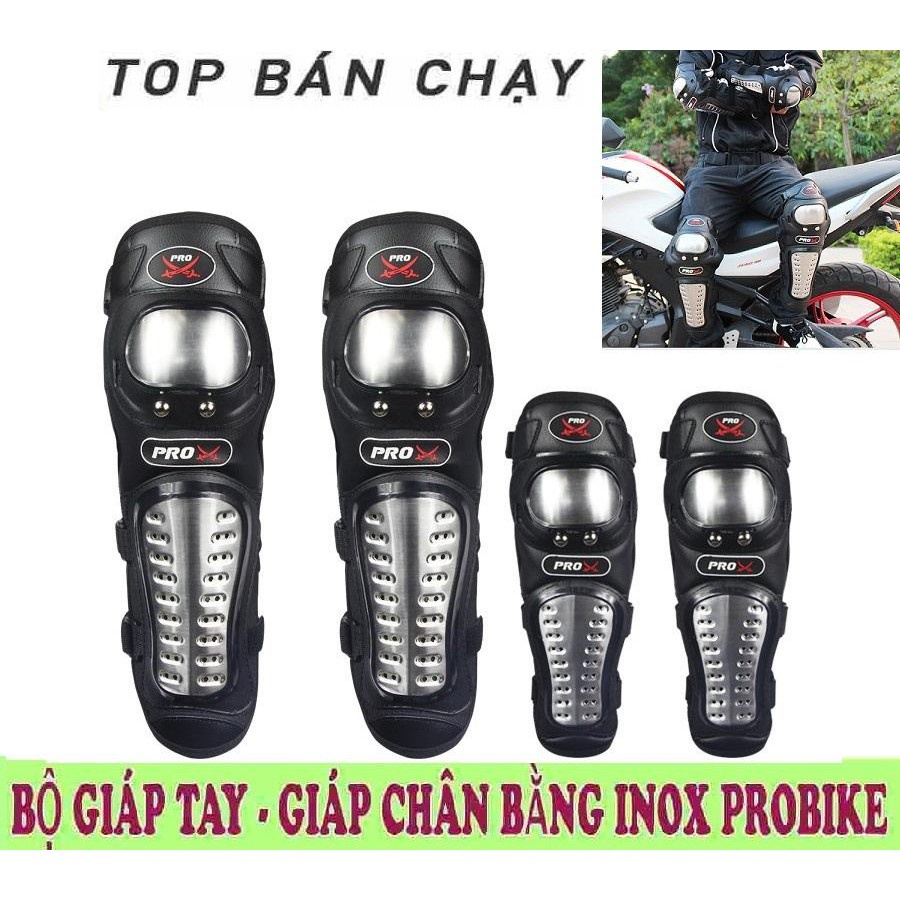 Bộ Giáp Phượt Inox 4 Món 2 Tay 2 Chân Chính Hãng Prox Cao Cấp Cho Bạn An Tâm Trên Mọi Chặng Đường
