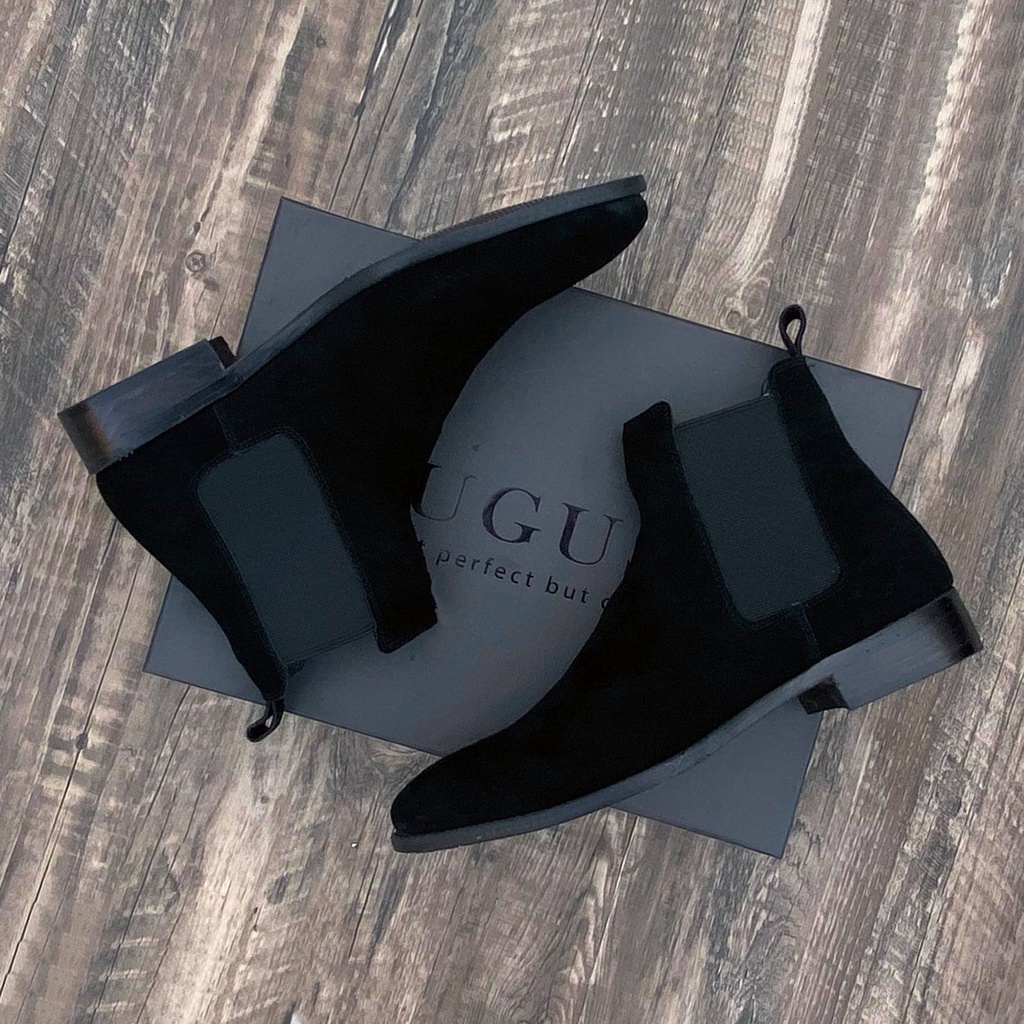 Giày Chelsea boots thời trang nam màu đen da lộn đế độn 3.5cm | BigBuy360 - bigbuy360.vn