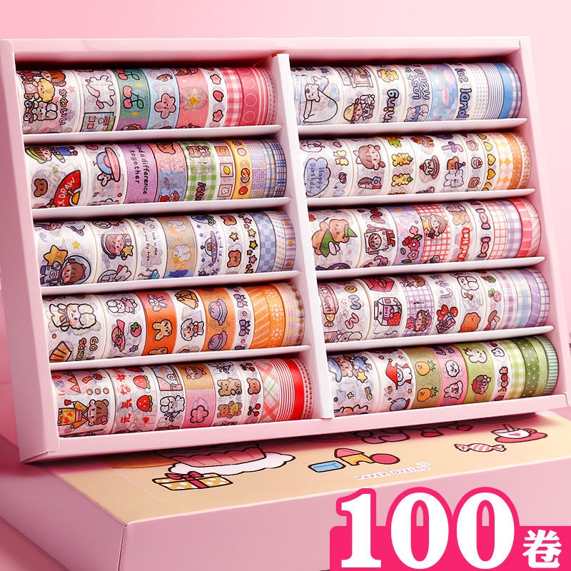 [Sẵn] Set 10 cuộn băng dính washi tape trang trí sổ cute