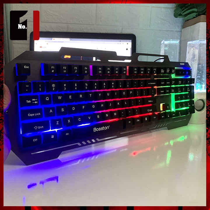 Bàn Phím Giả Cơ Gaming Máy Vi Tính Bosston K380 Led RGB Bàn Phím Dây Game Thủ Chuyên Game Laptop Pc