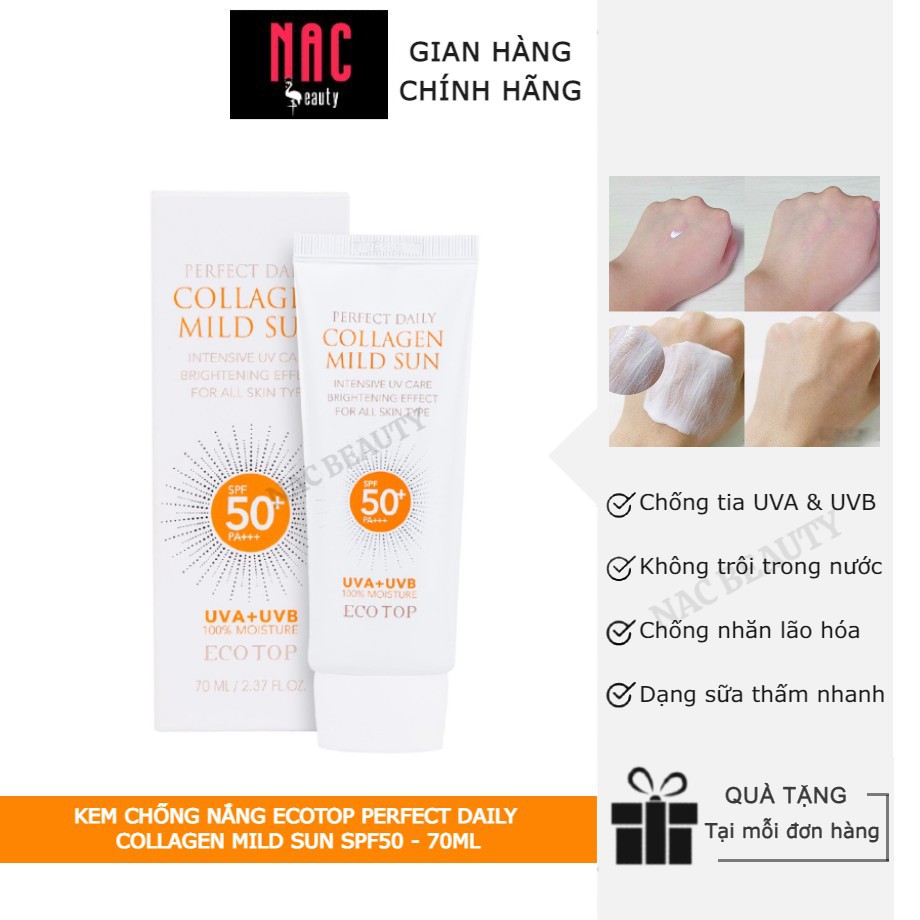 Kem chống nắng Ecotop Perfect Daily Collagen Mild Sun SPF50 70ml _ Ecotop Chính Hãng