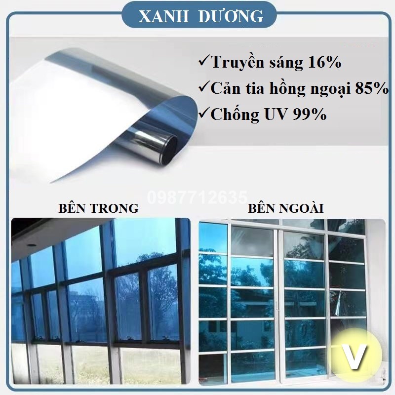 [ĐỦ SIZE] Giấy Dán Kính Phản Quang Cách Nhiệt, Phim dán kính 1 chiều chống nắng