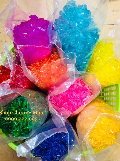100G Chuỗi Hạt Hình Thoi 14mm Pha Lê Nhựa Giá Sỉ