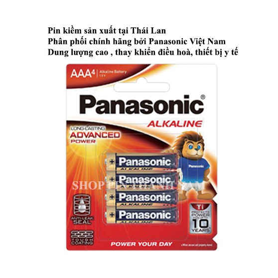 Pin AAA Panasonic alkaline cao cấp 1.5V vỉ 4 viên LR03T-4B chính hãng