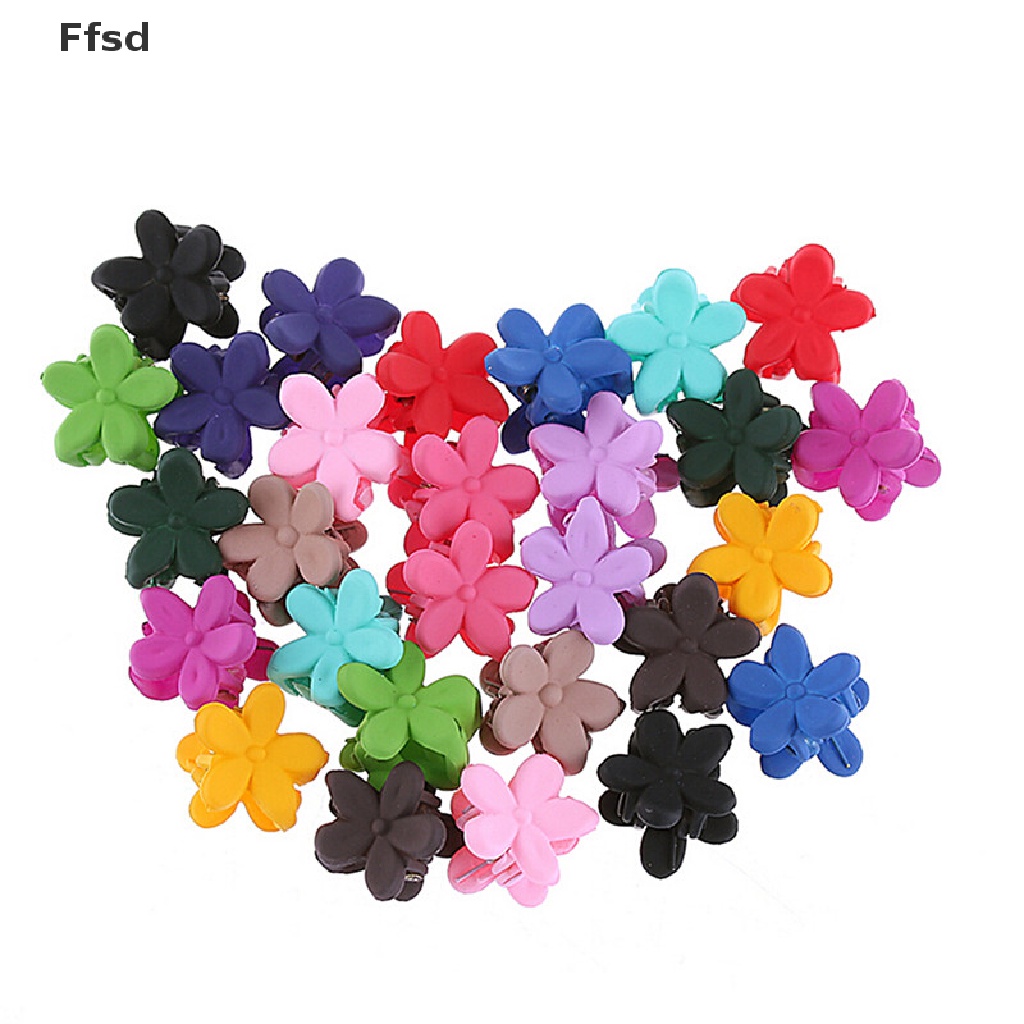 {Ffsd} Set 30 Kẹp Tóc Càng Cua Đính Hoa Mini Nhiều Màu Sắc Cho Bé Gái * Bán Chạy
