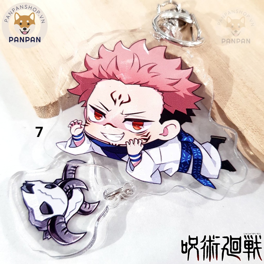 Móc khóa mica Anime Jujutsu Kaisen Treo + móc mini (6cm)