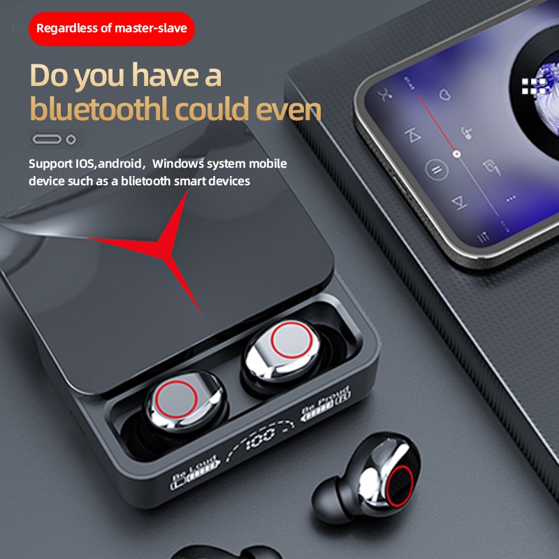 Tai Nghe Nhét Trong Không Dây F9 M90 Pro Bluetooth 5.3 TWS Hifi Stereo Chống Nước Có Micro