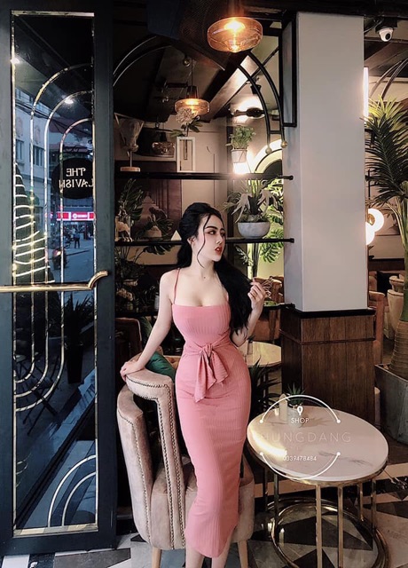 Váy Body 2 Dây Ngang Phối Dây Nơ - Siêu Phẩm 110cm - VD06 | BigBuy360 - bigbuy360.vn