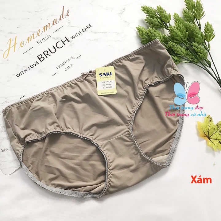 QUẦN LÓT NỮ BIGSIZE từ 85-95kg THUN LẠNH TRƠN HÀNG VIỆT NAM SAKI - BIG377