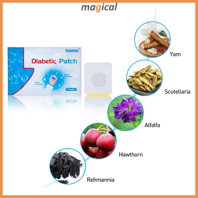 6 pcs Diabetes Patch Reduce High Blood Sugar Diabetes Patch Medications Natural Herbs Diabetic