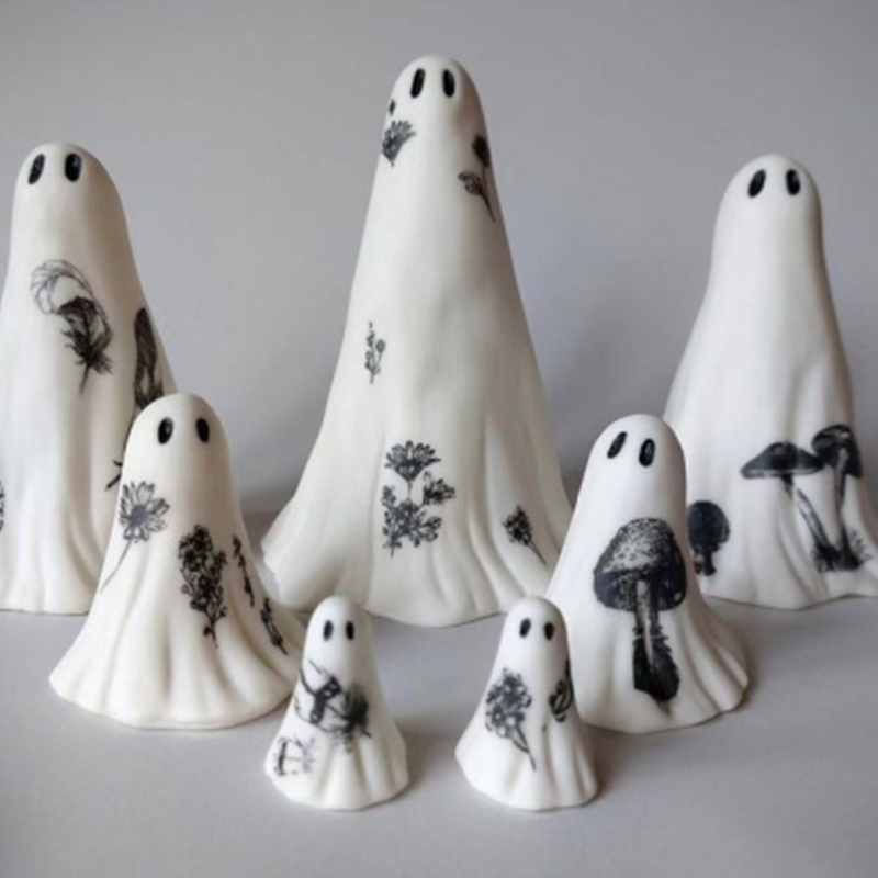 1 Bộ Tượng Ma Trang Trí Halloween Dễ Thương