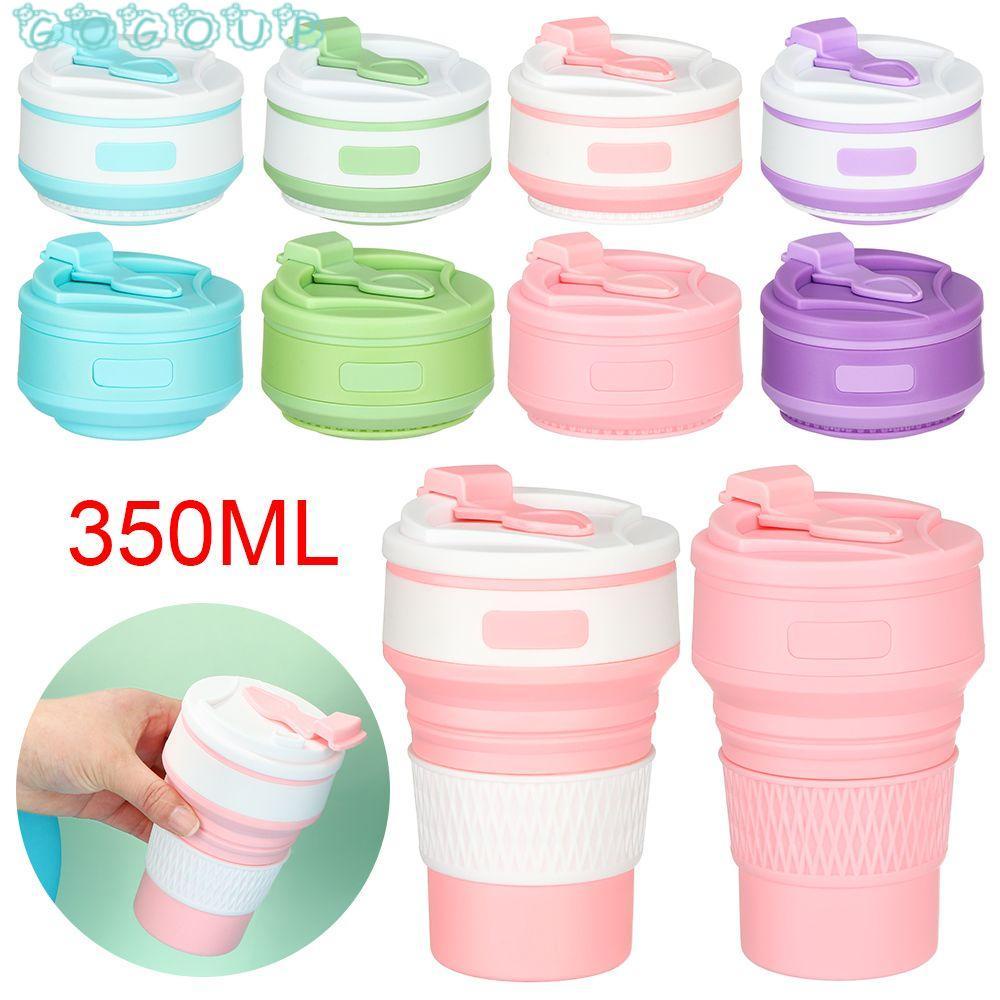 Cốc Uống Nước Bằng Silicone 350ML Có Thể Gấp Gọn Tiện Dụng