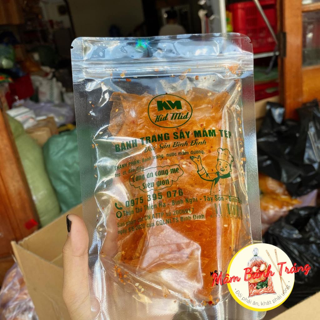 Bánh tráng sấy mắm tép đặc sản Bình Định bánh tráng mắm tép ngon giòn càng ăn càng mê - 04100195