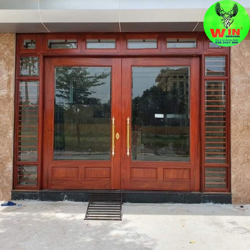 Khóa cửa nhôm thủy lực và gỗ,mặt ốp đồng vàng pvd cao cấp