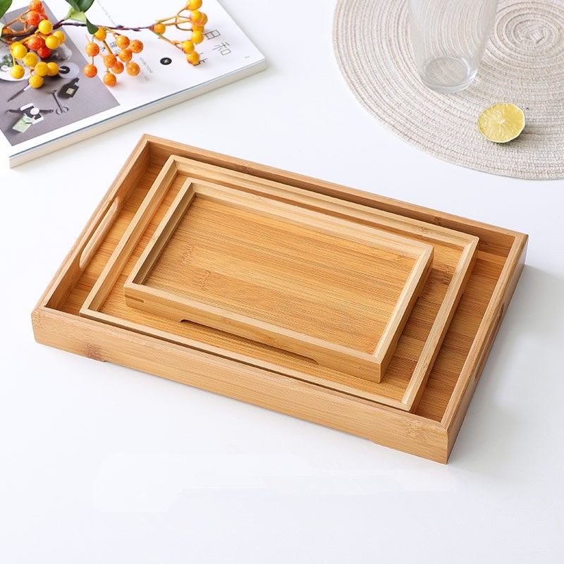 Khay Tre Đựng Thức Ăn Trang Trí Bàn Tiệc