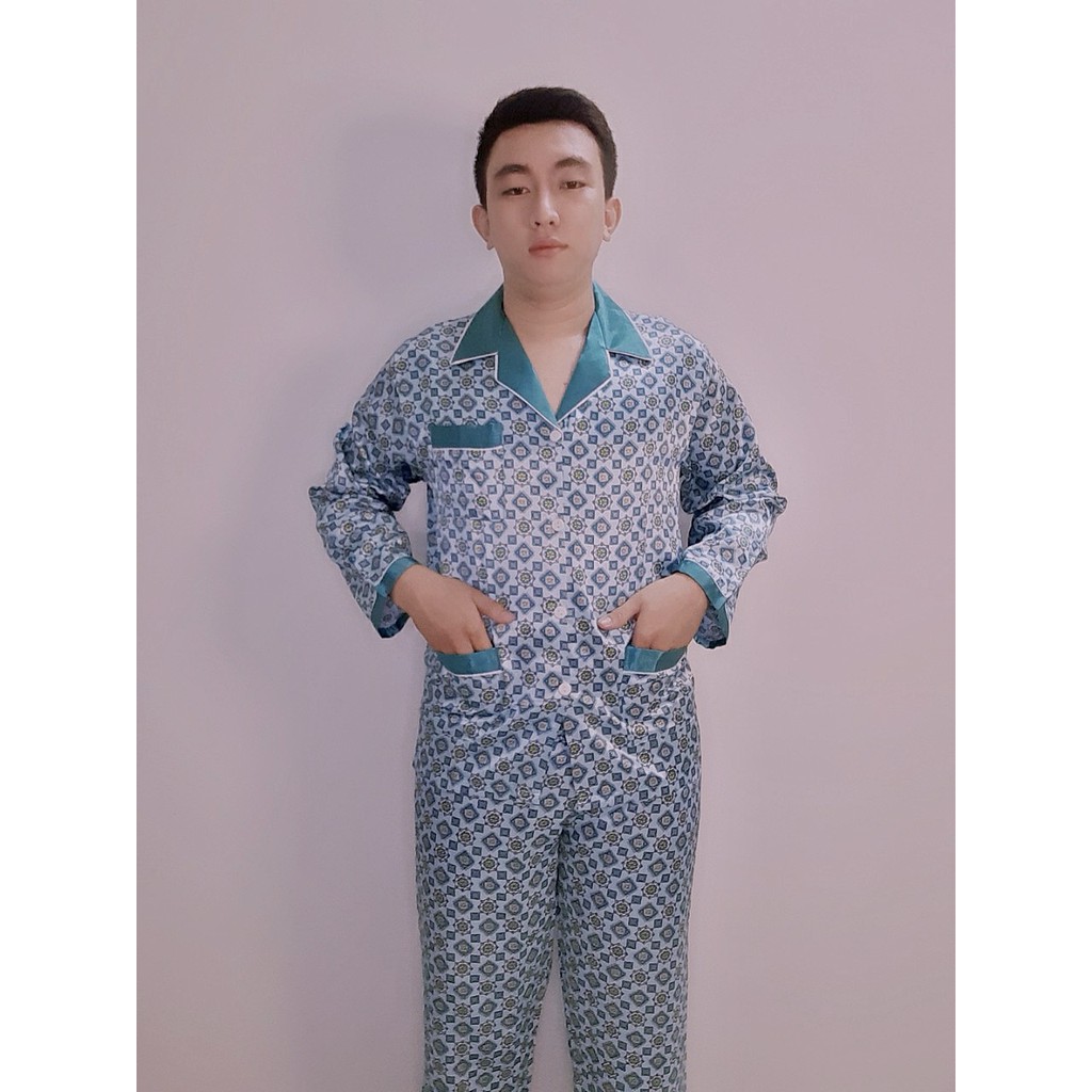 Pijama Nam_Đồ Bộ Nam_Đồ Ngủ Nam MS30 - Phi Lụa Cao Cấp Hàng VNXK Họa Tiết Đơn Giản Màu Sắc Thời Trang (SIZE S - XXXL)