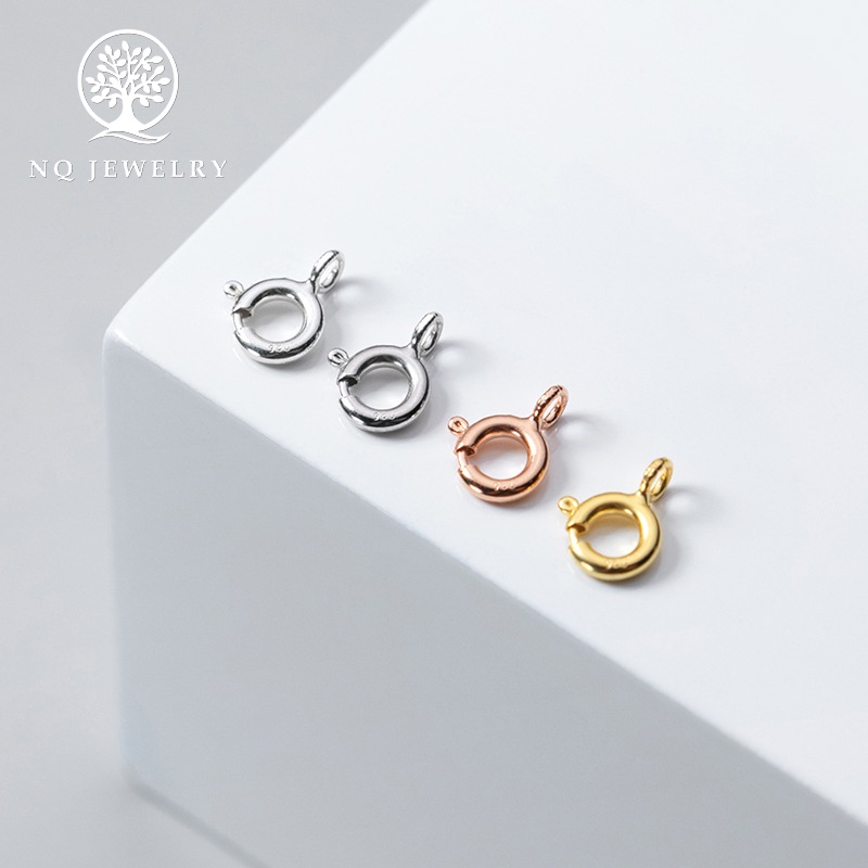 Charm bạc móc khóa tròn kết vòng tay, dây chuỗi - NQ Jewelry